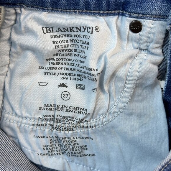 Blanknyc Light Wash Skinny Jeans W/ White Side Zipper & Raw Hem Size 27 - Picture 6 of 15